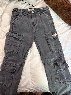 PacSun Men's Washed Charcoal Cargo Pants